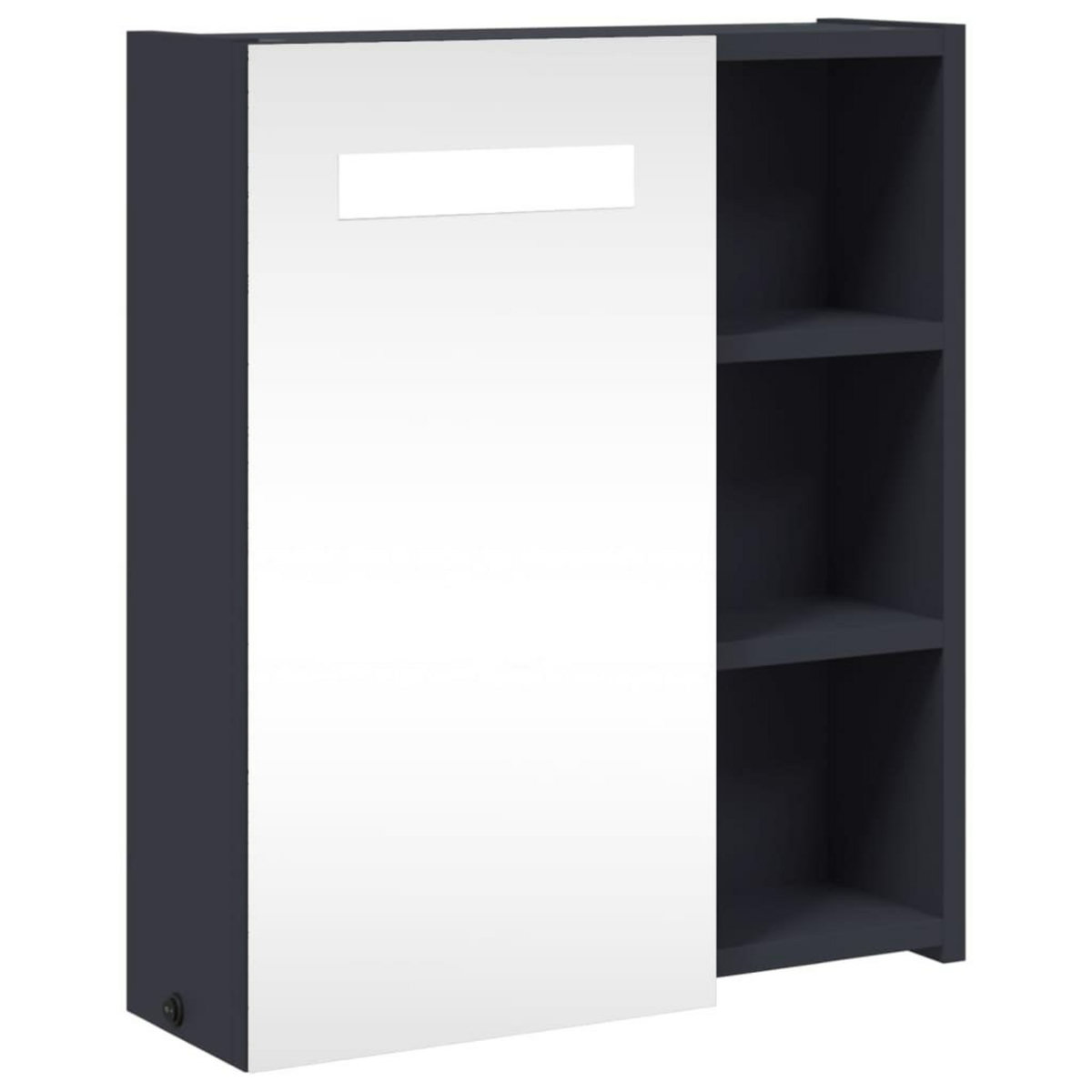 VIDAXL Armoire de salle de bain a miroir avec LED gris 45x13x52 cm