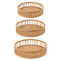 Voir la diapositive 2 : Paris Prix Lot de 3 Plateaux Déco  Ronds  47cm Naturel