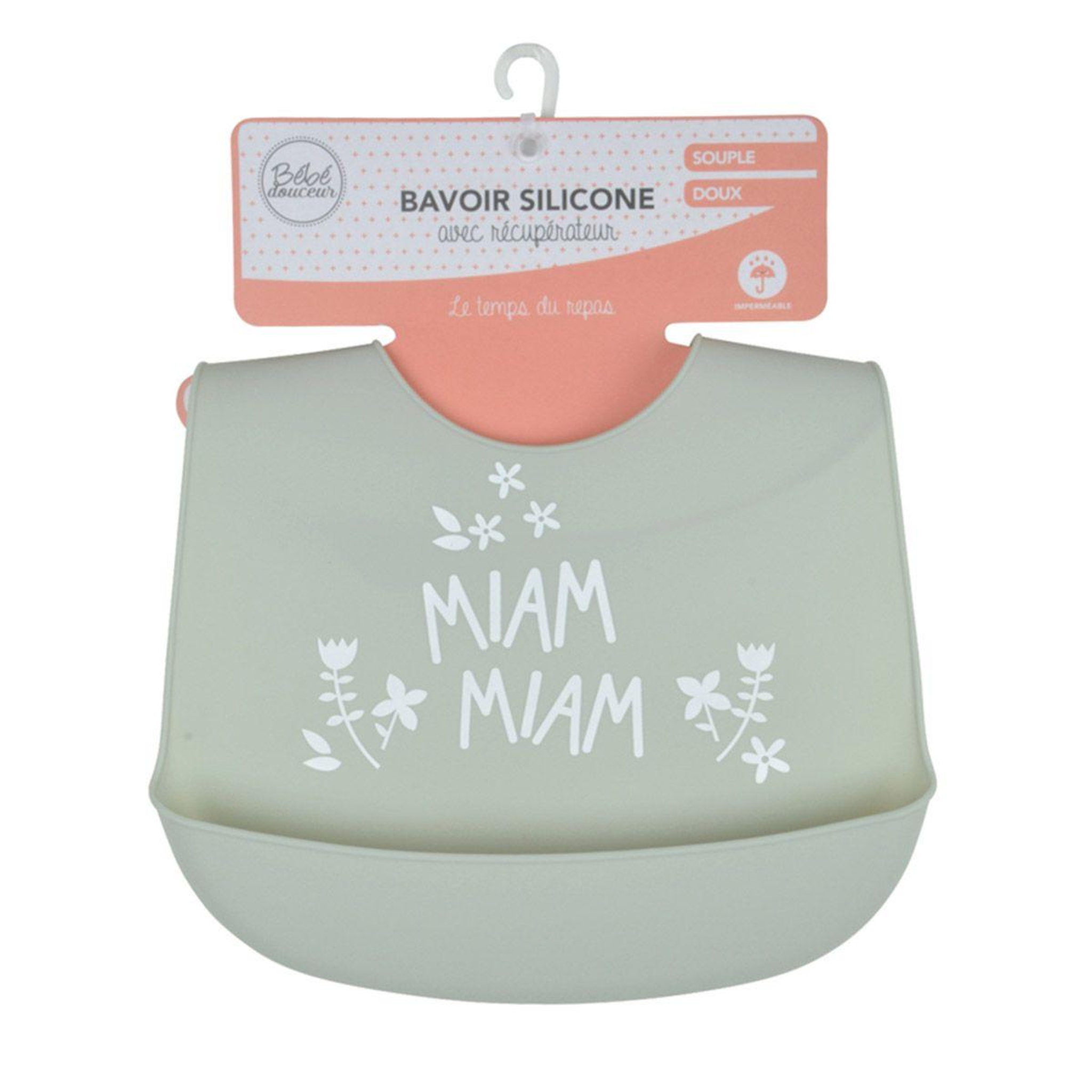 Voir la diapositive 3 : BEBE DOUCEUR Bavoir silicone bébé  forêt magique  30cm céladon