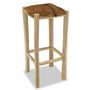 Voir la diapositive 4 : VIDAXL Tabouret de bar Cuir veritable et bois de teck solide