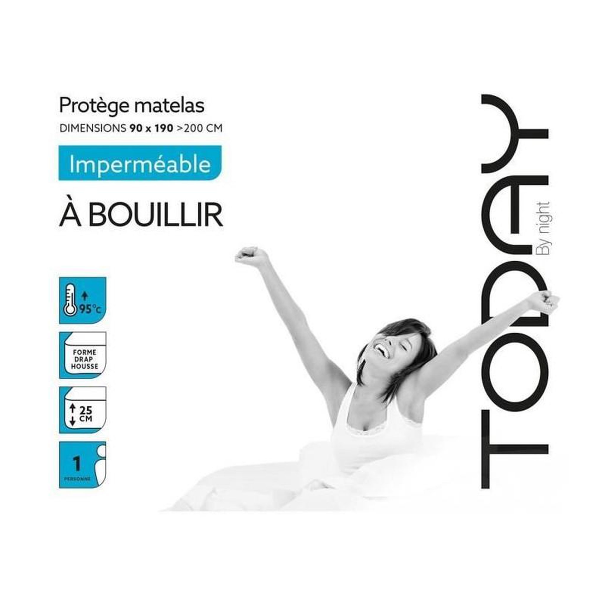 Today Protege matelas imperméable TODAY - 90x190 cm - A bouillir