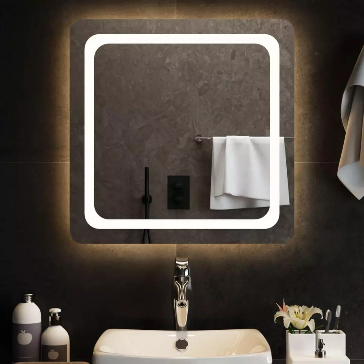 VIDAXL Miroir de salle de bain a LED 60x60 cm