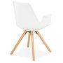 Voir la diapositive 4 : Paris Prix Chaise Design avec Accoudoirs  Zayven  82cm Blanc & Naturel