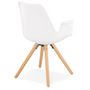 Voir la diapositive 4 : Paris Prix Chaise Design avec Accoudoirs  Zayven  82cm Blanc & Naturel