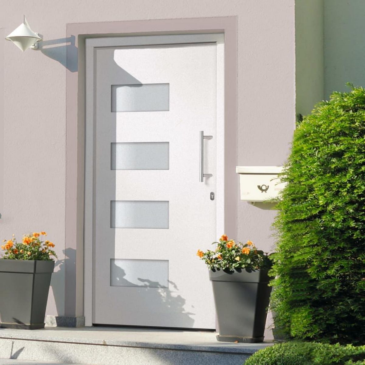 VIDAXL Porte d'entree Aluminium et PVC Blanc 110x210 cm
