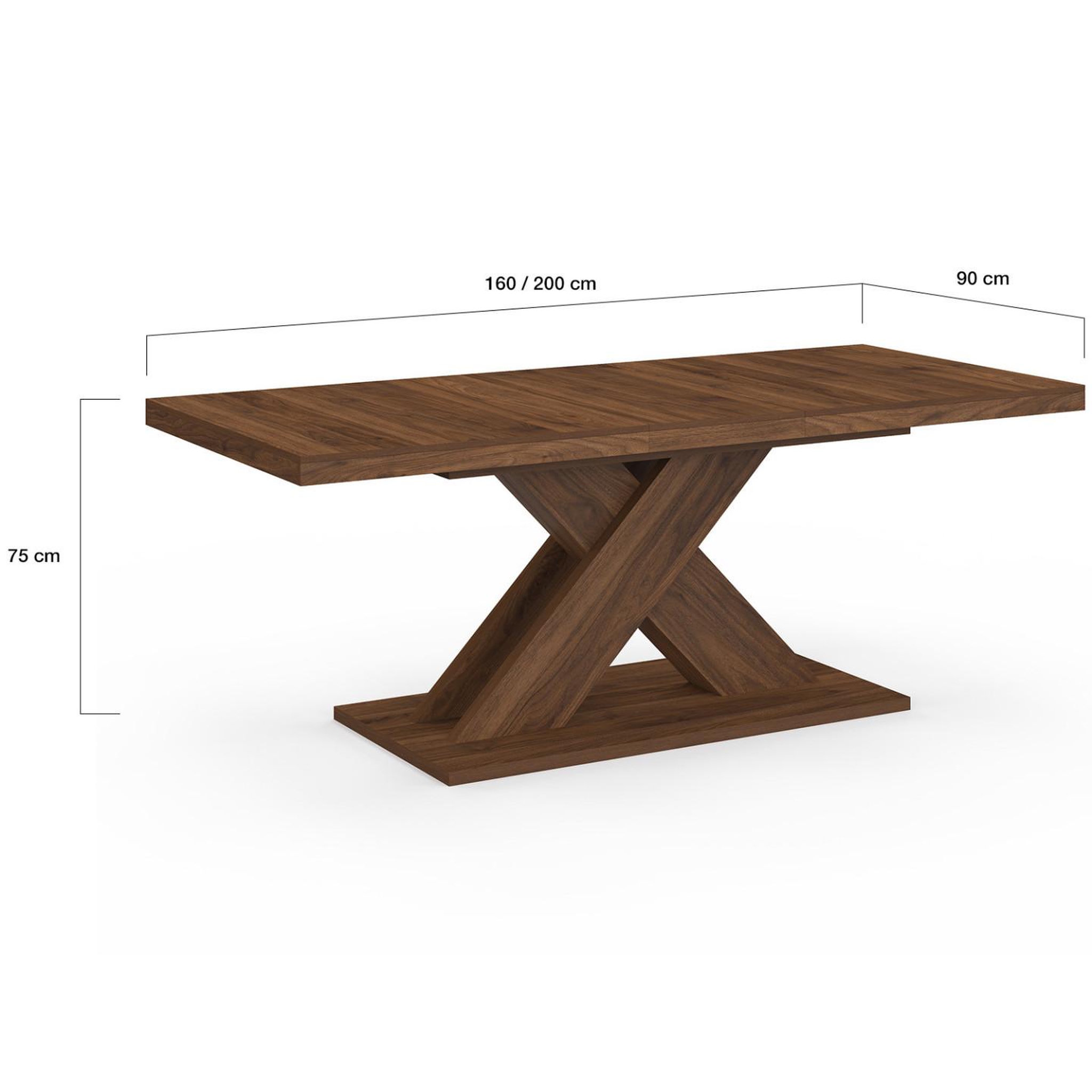 Voir la diapositive 5 : ID MARKET Table à manger extensible rectangle alicia 6-10 personnes noyer 160-200 cm
