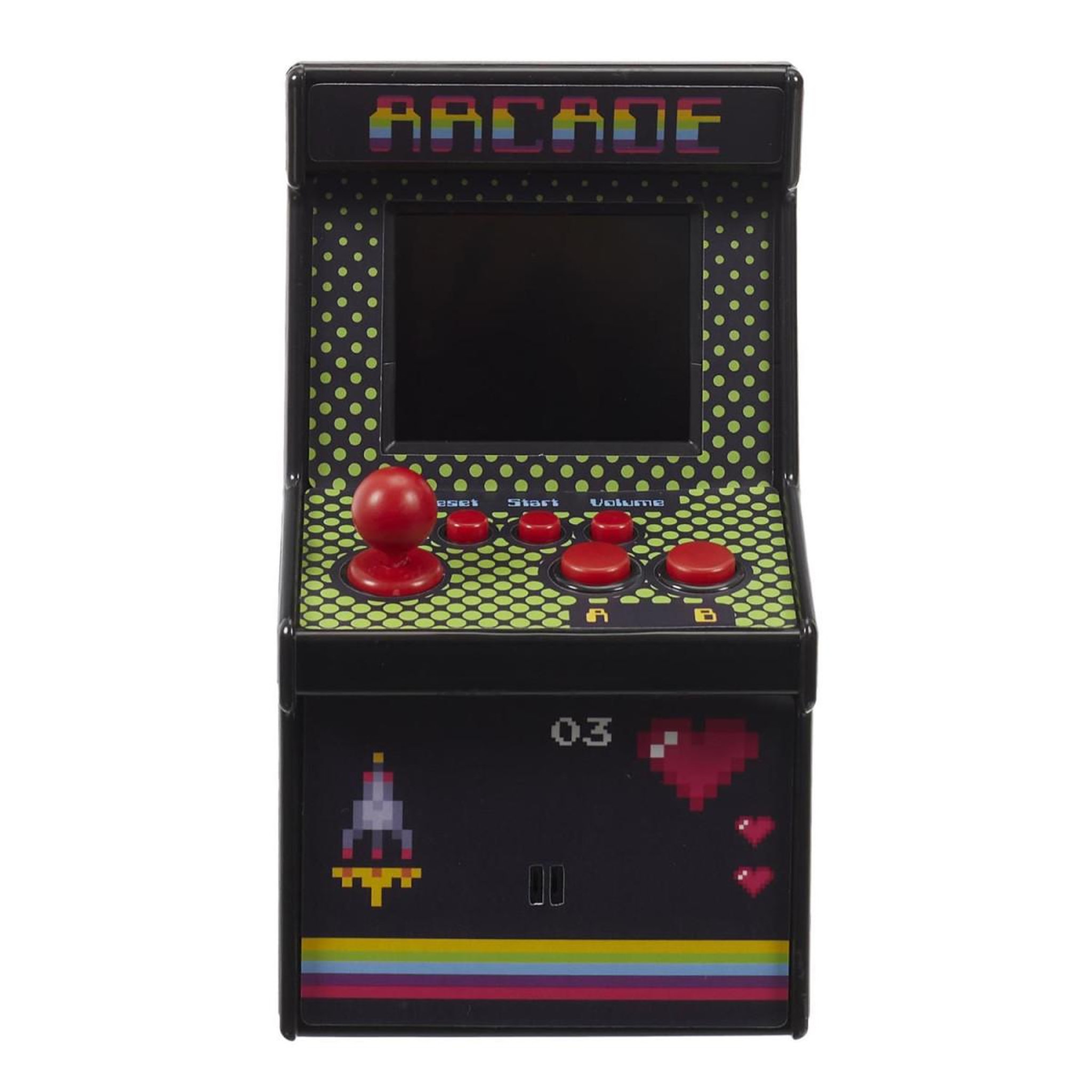 Voir la diapositive 2 : MISTER GADGET Mini borne d'arcade 240 jeux  rétro  15cm noir