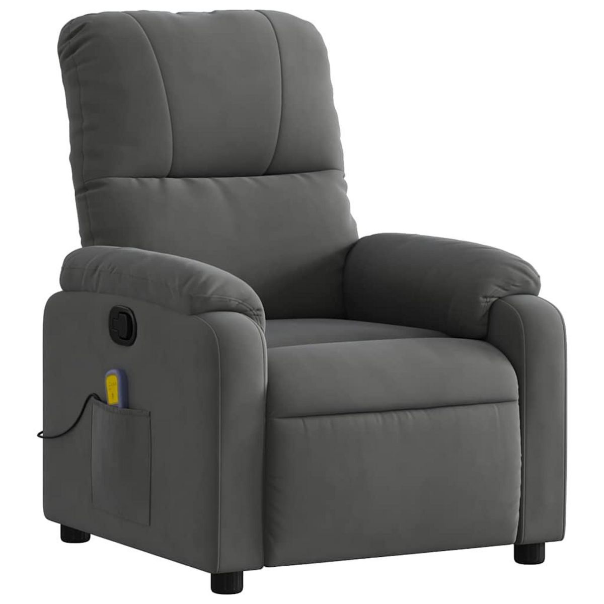 VIDAXL Fauteuil inclinable de massage gris fonce tissu microfibre