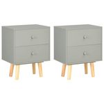 VIDAXL Tables de chevet 2 pcs Gris 40 x 30 x 50 cm Pin massif
