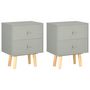 Voir la diapositive 1 : VIDAXL Tables de chevet 2 pcs Gris 40 x 30 x 50 cm Pin massif