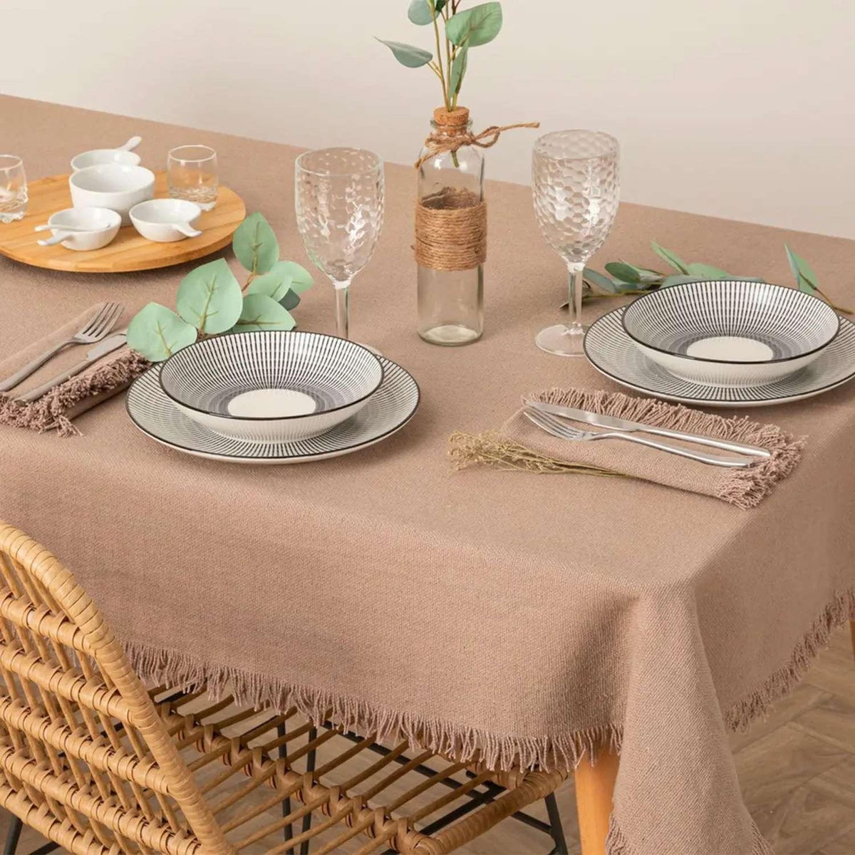 ATMOSPHERA Nappe à franges - 100% coton