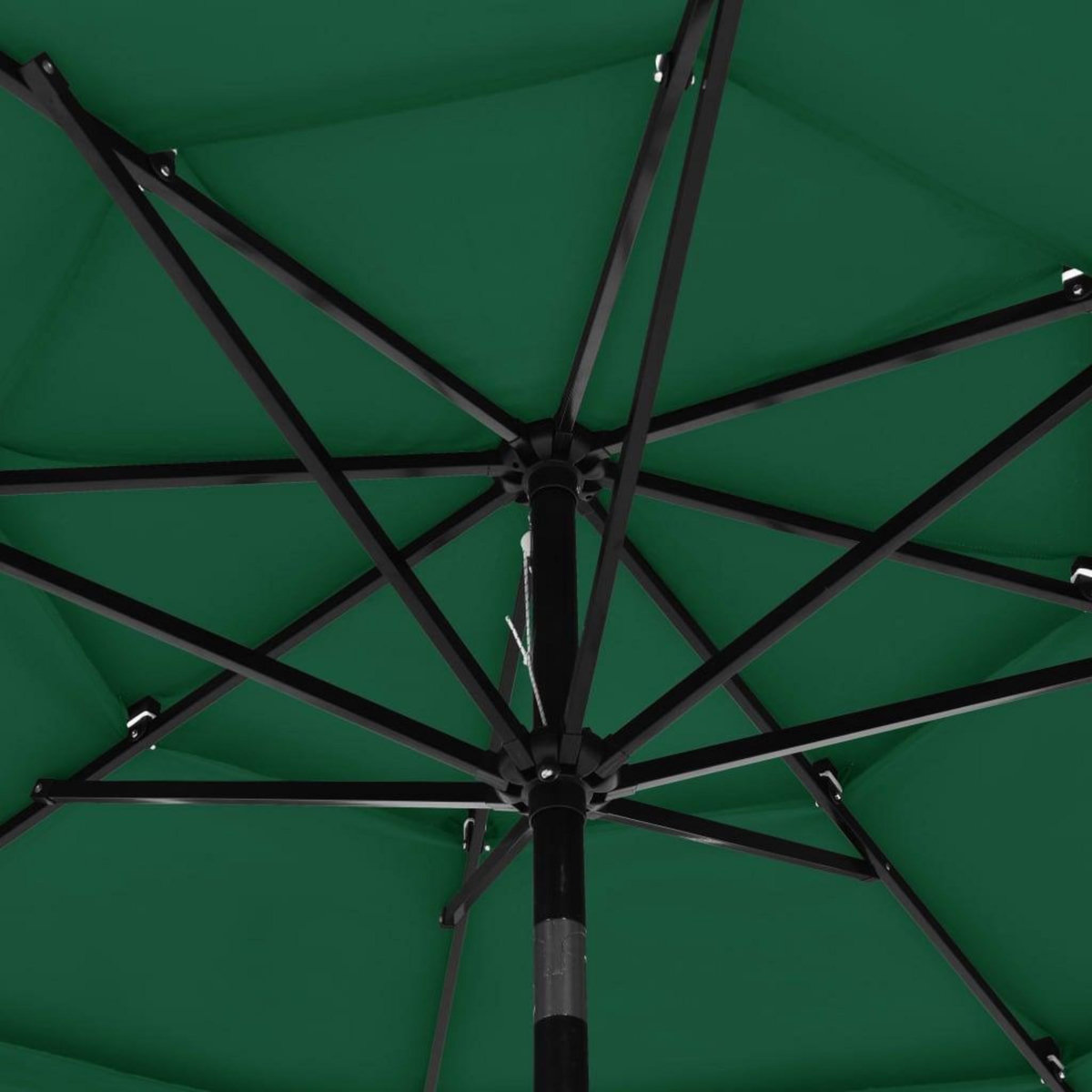 VIDAXL Parasol de jardin a 3 niveaux avec mat en aluminium vert 3 m