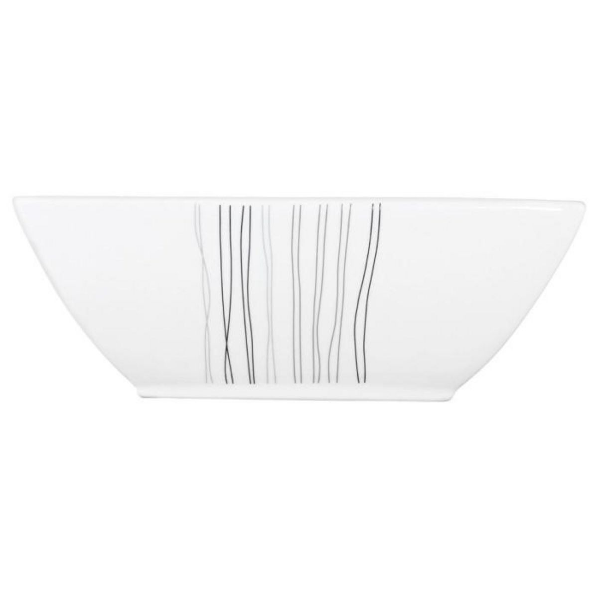 SECRET DE GOURMET Lot de 6 Coupelles  Lignes  15cm Blanc