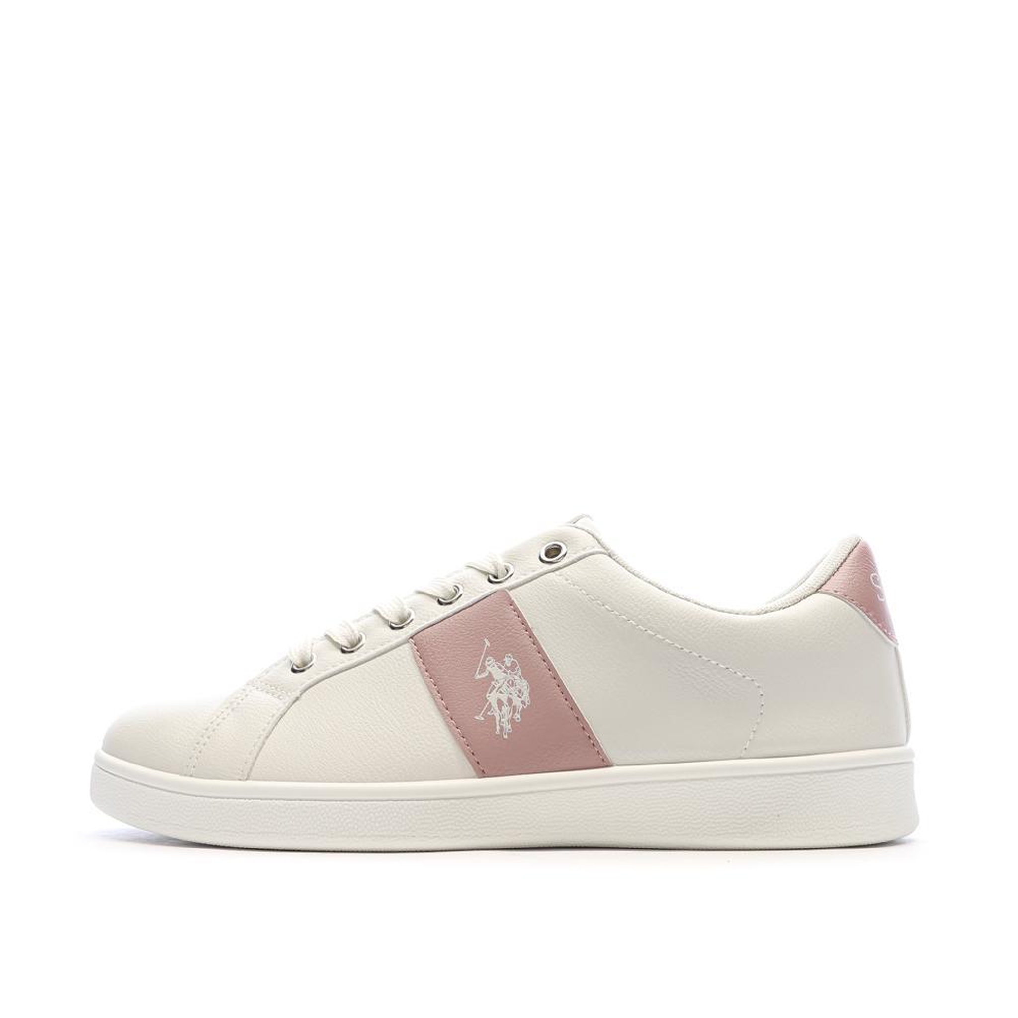 Voir la diapositive 2 : U.S. Polo Assn. Baskets beiges/roses femme us polo assn for everyday