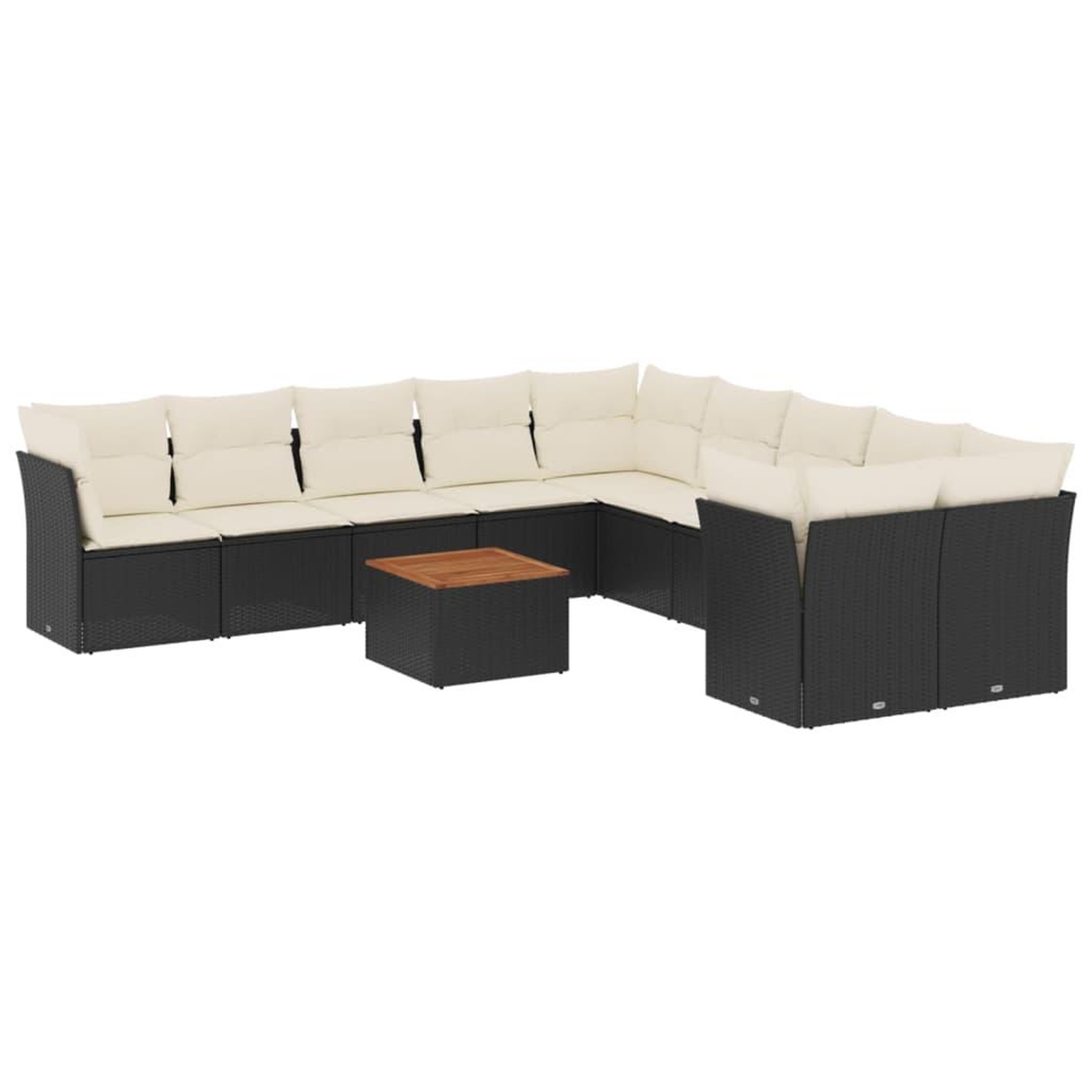 Voir la diapositive 2 : VIDAXL Salon de jardin 11 pcs avec coussins noir resine tressee