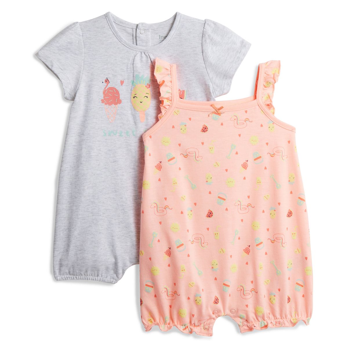 INEXTENSO Lot de 2 combicourtes bébé fille