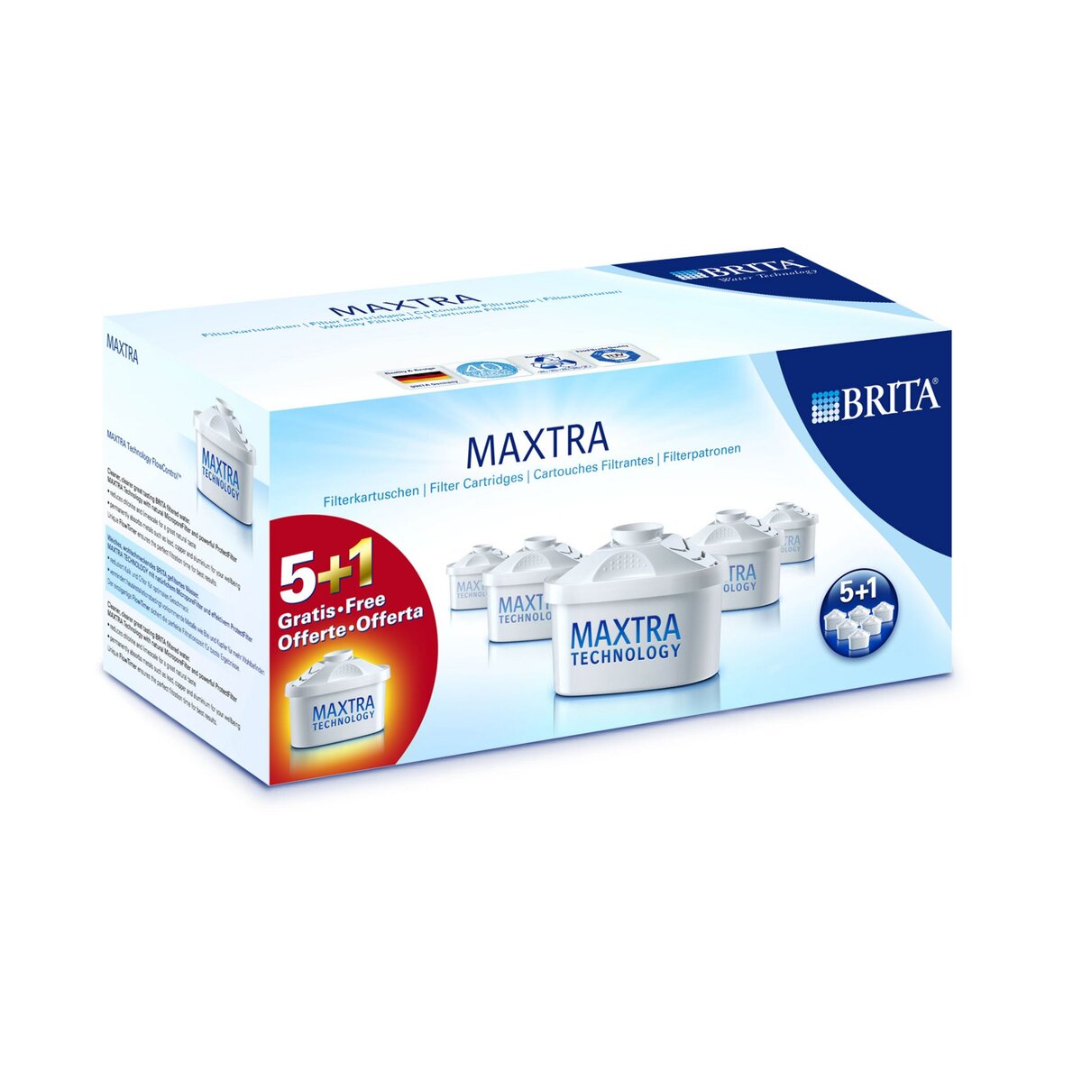BRITA Pack de 5 cartouches MAXTRA + 1 offerte