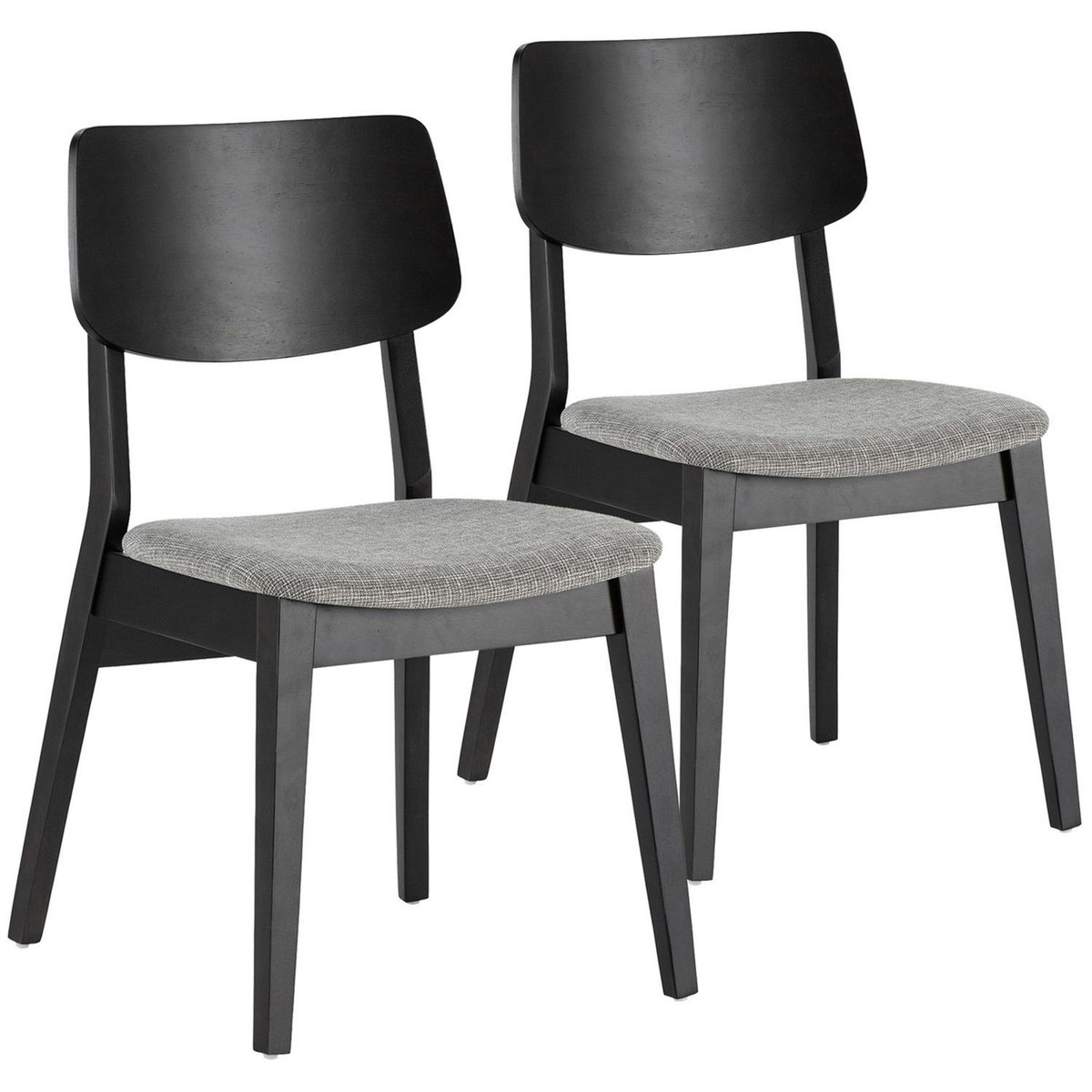VS VENTA-STOCK Pack de 2 chaises Susi couleur Noir, Bois massif