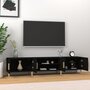 Voir la diapositive 3 : VIDAXL Meuble TV noir 180x31,5x40 cm bois d'ingenierie