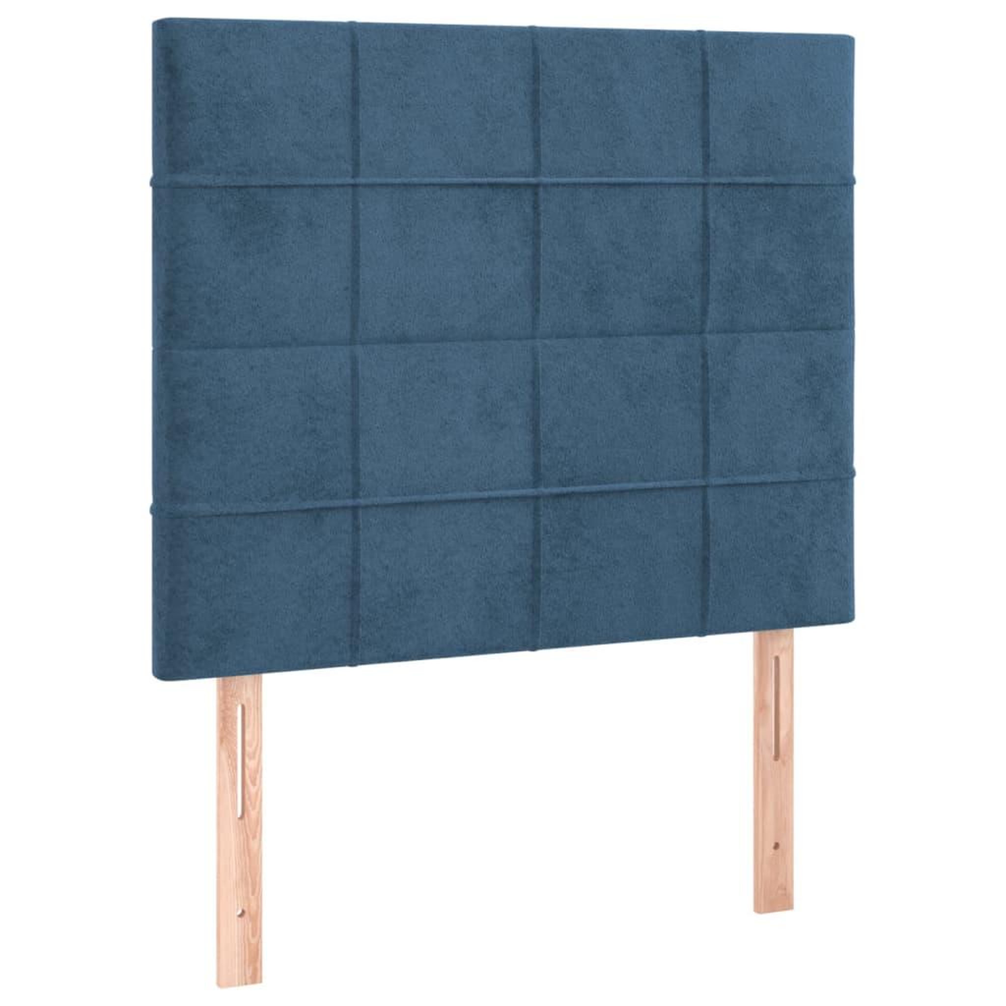 Voir la diapositive 4 : VIDAXL Tete de lit a LED Bleu fonce 100x5x118/128 cm Velours