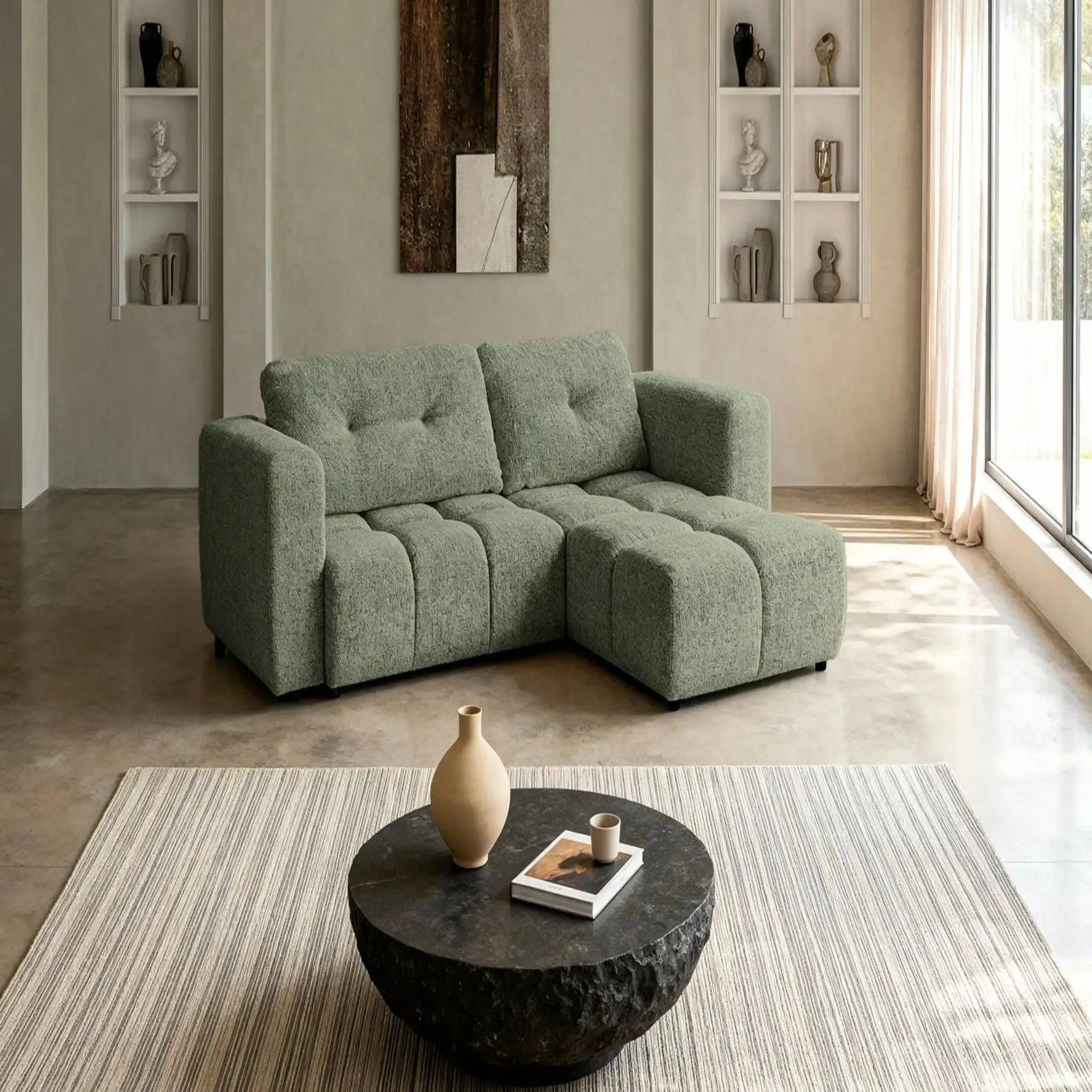 Voir la diapositive 2 : CASANOVA PARIS Romy 3 places - canapé d'angle convertible tissu chenille 3 places