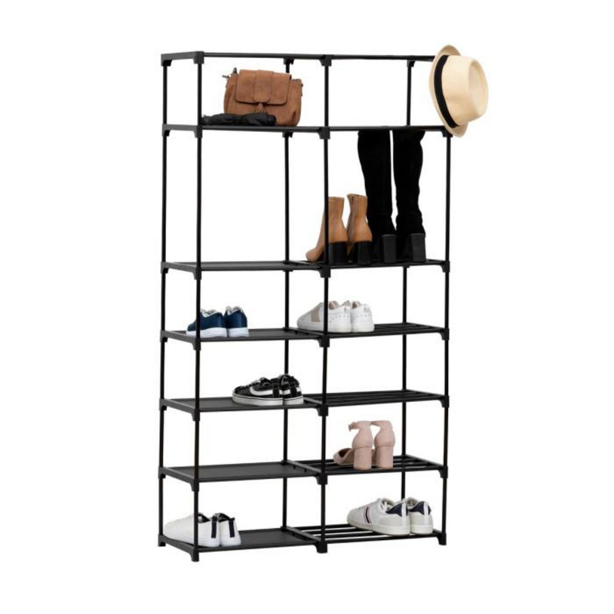 FIVE Range-Chaussures 8 Niveaux  32 Paires  155cm Noir