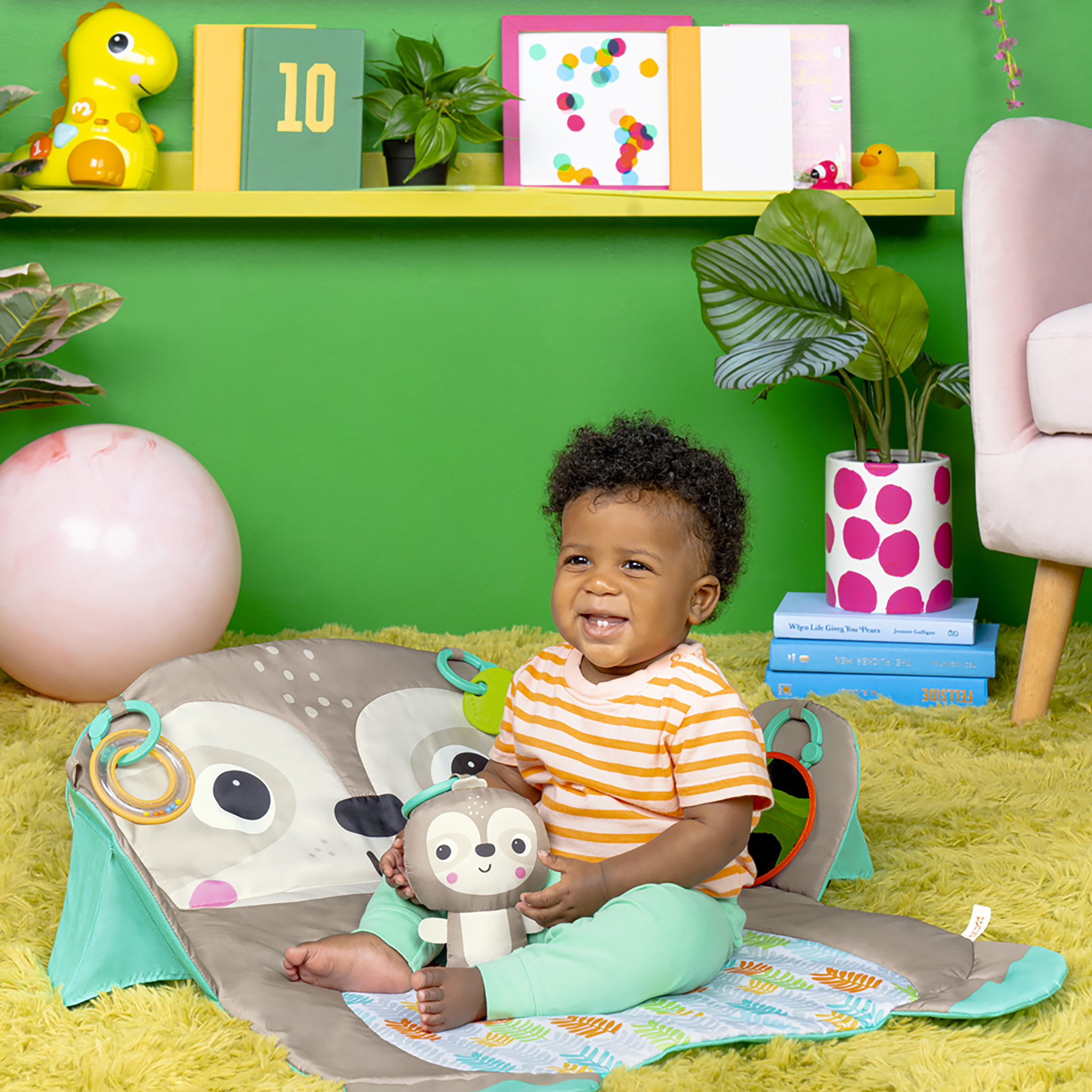 Voir la diapositive 3 : Bright Starts Tapis d'activités Paresseux bébé 