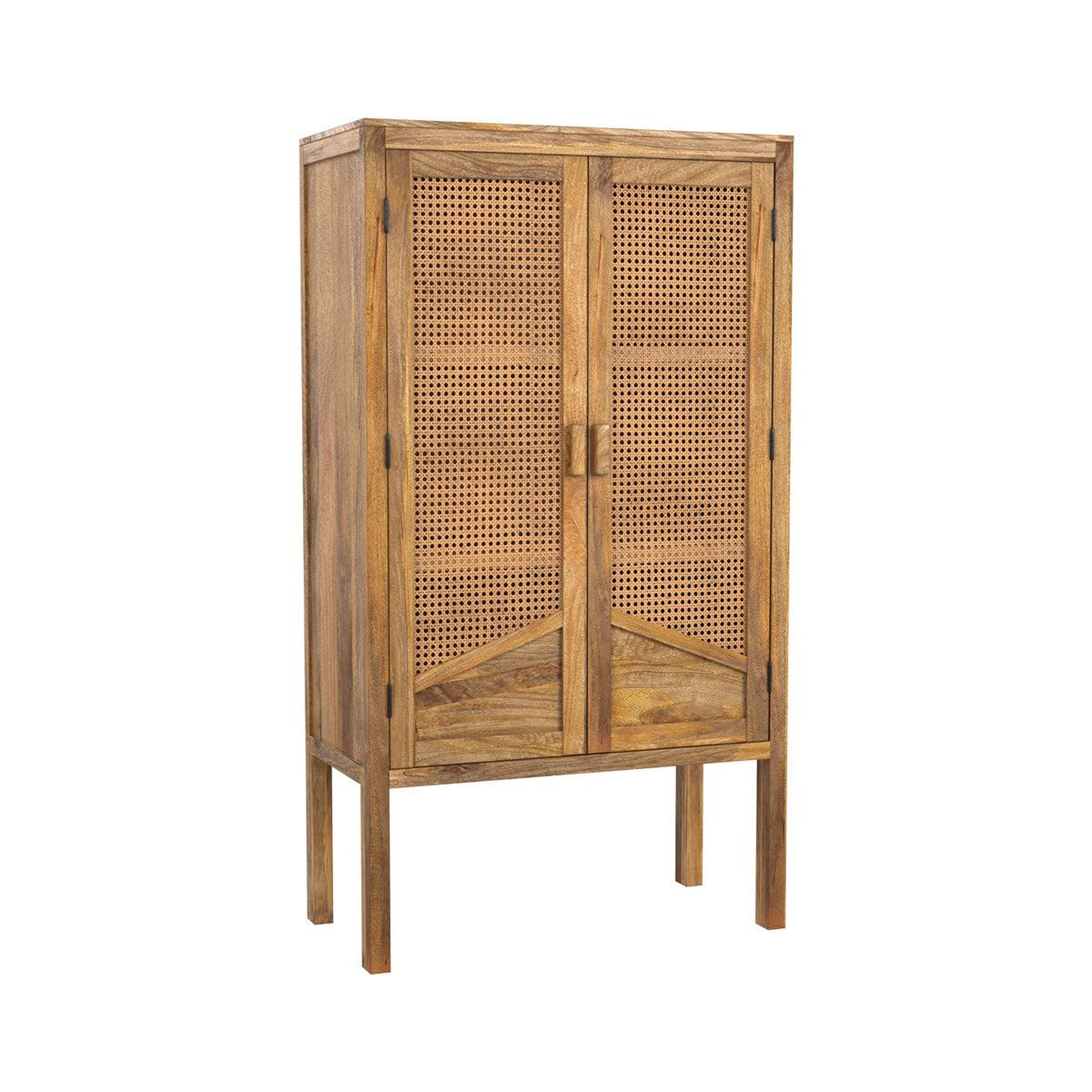 Voir la diapositive 5 : MAISON PAVANE Armoire en cannage et bois de manguier et cannage-Tiki