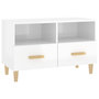 Voir la diapositive 2 : VIDAXL Meuble TV Blanc brillant 80x36x50 cm Bois d'ingenierie