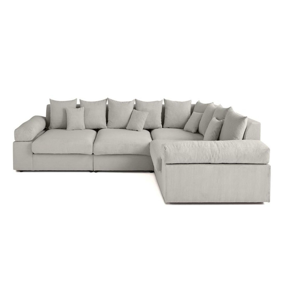 LISA DESIGN Aspen - canapé d'angle réversible 5 places - assise profonde - en velours côtelé