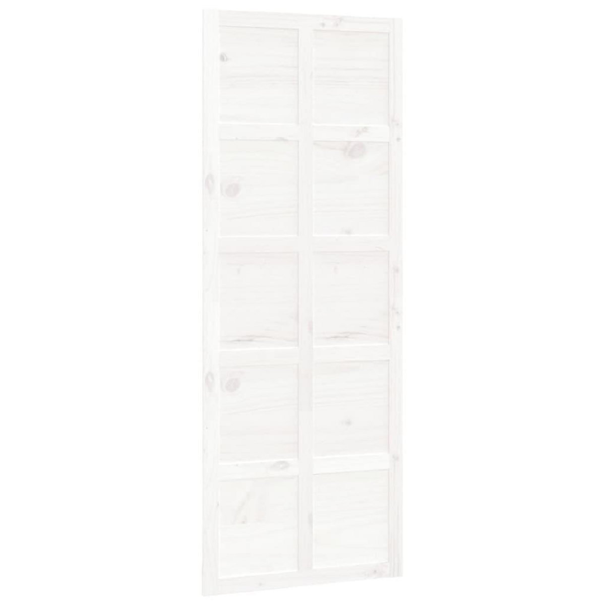 VIDAXL Porte de grange Blanc 80x1,8x214 cm Bois massif de pin