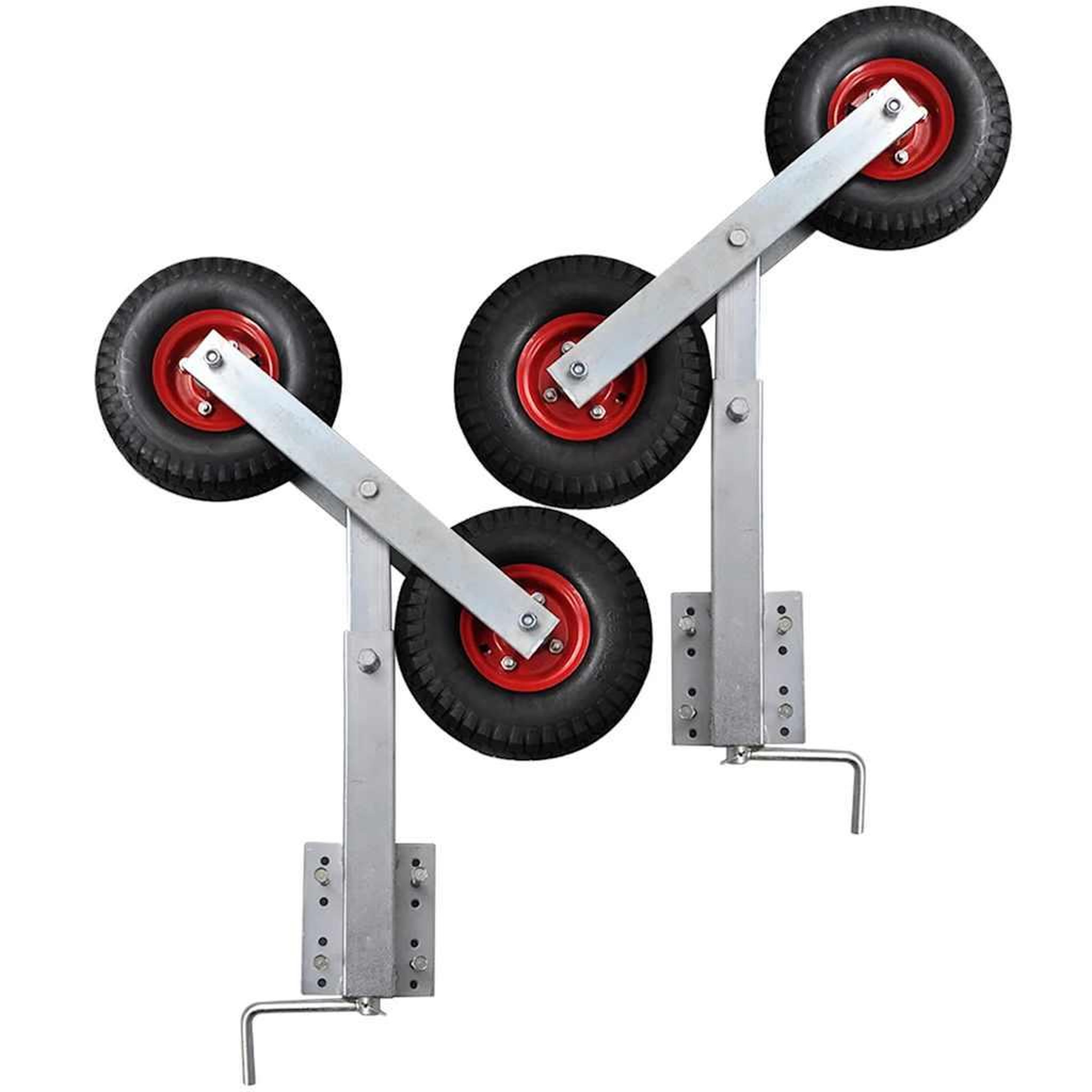 Voir la diapositive 4 : VIDAXL Set de 2 supports a double roue inclinable remorque a bateau
