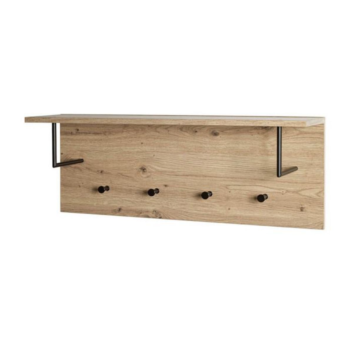 Paris Prix Patère Murale & Étagère  Miranda  80cm Chêne & Noir
