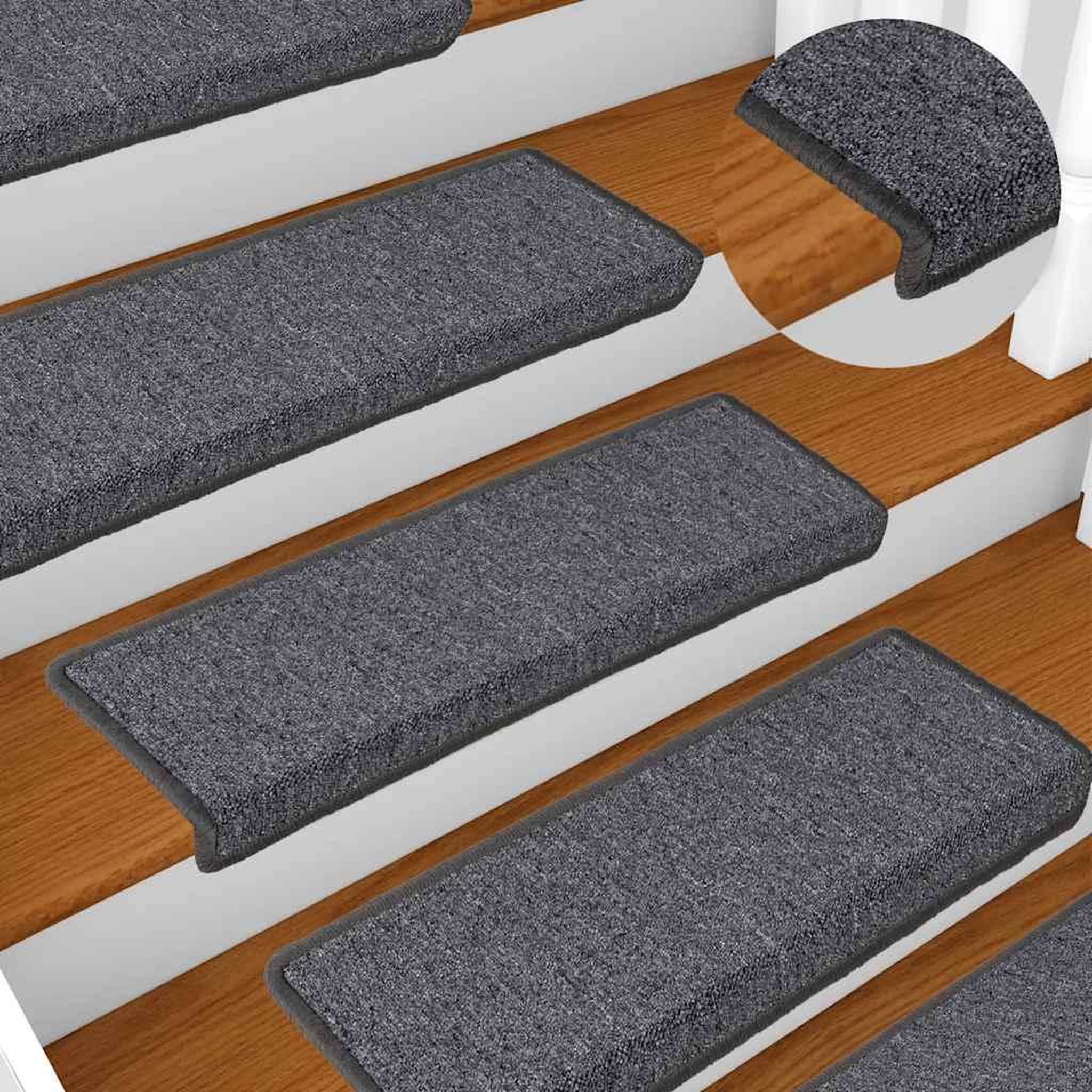 Voir la diapositive 5 : VIDAXL Tapis d'escalier 30 pcs 65x21x4 cm gris et noir