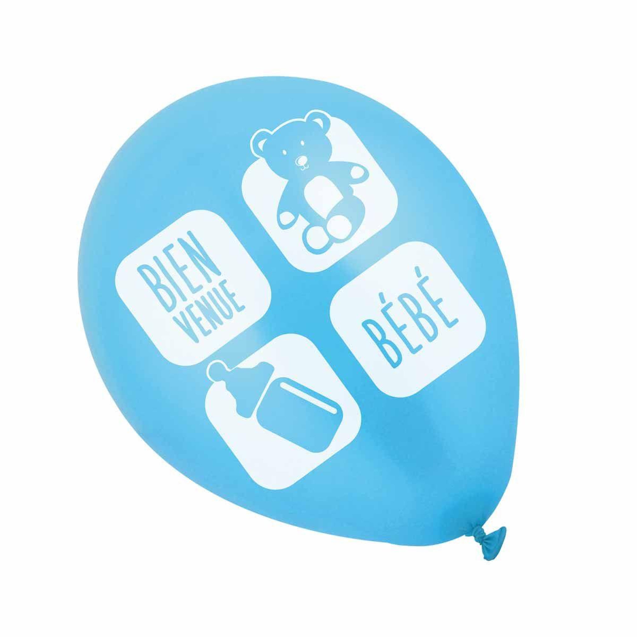 HOMEA Lot de 6 Ballons  Bébé est Arrivé  30cm Bleu
