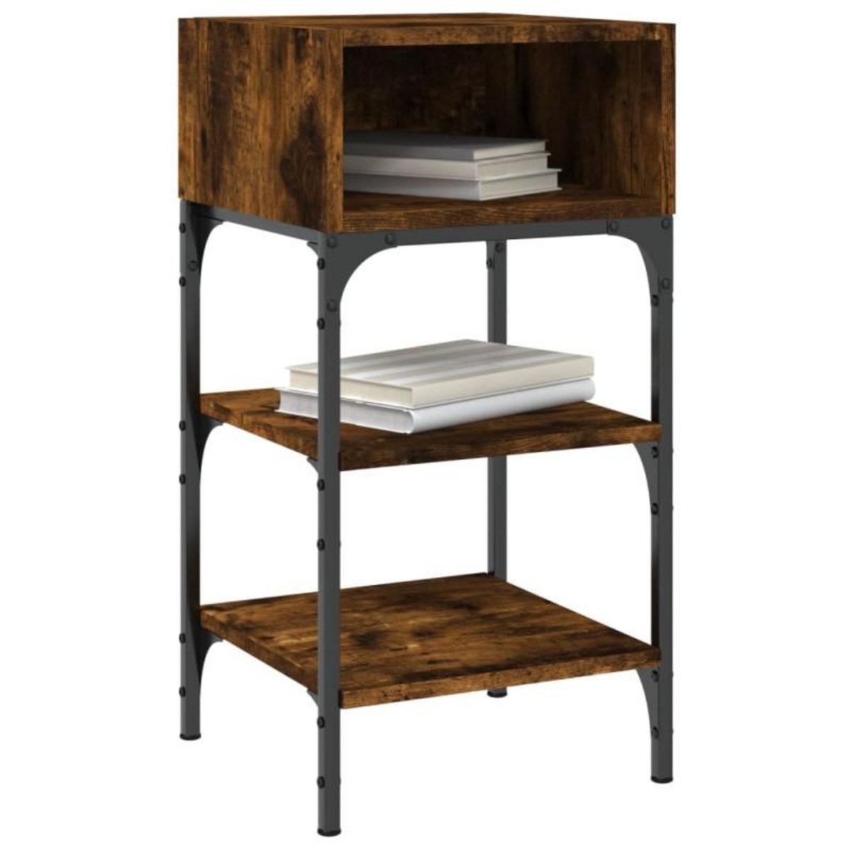 VIDAXL Tables de chevet 2pcs chêne fumé 35x34,5x70 c bois d'ingénierie