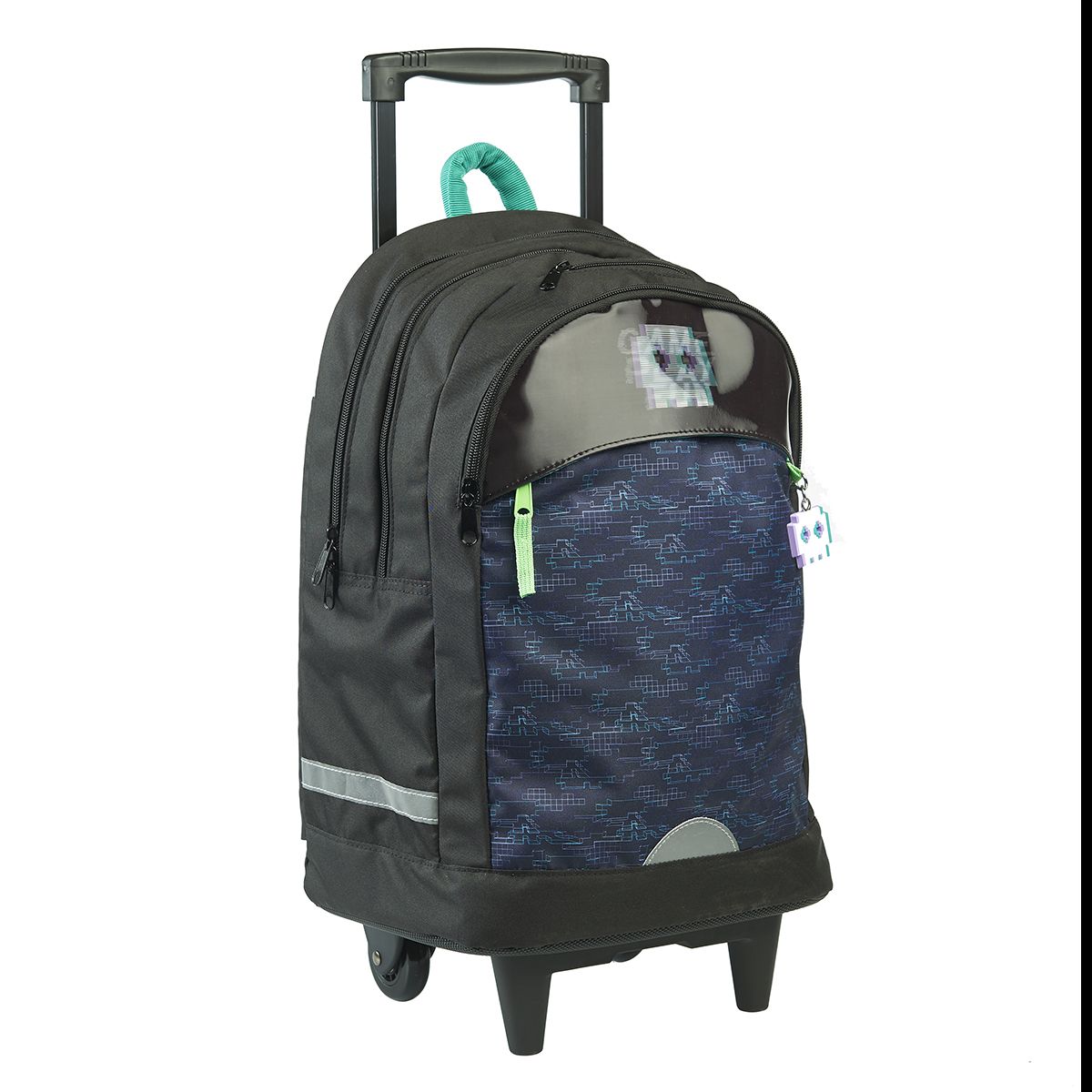 AUCHAN Sac à dos à roulettes GLITCH IN THE MATRIX