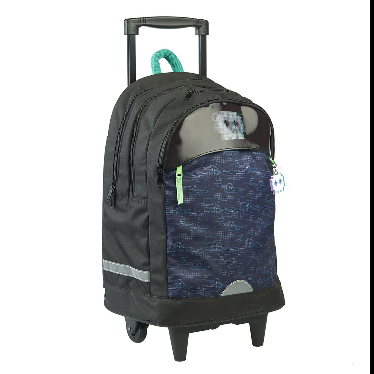 AUCHAN Sac à dos à roulettes GLITCH IN THE MATRIX