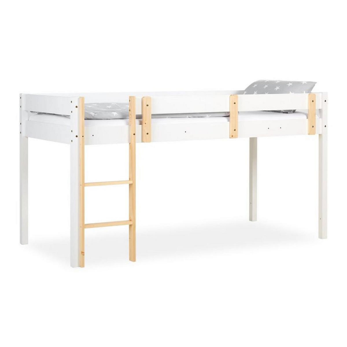 HomeStyle4U Lit 90x200 enfant blanc naturel