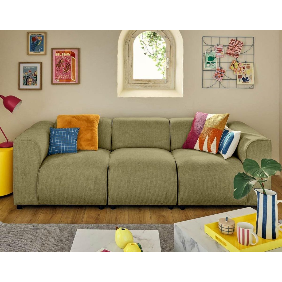 LISA DESIGN Suaro - module d'assise sans accoudoirs en tissu texturé