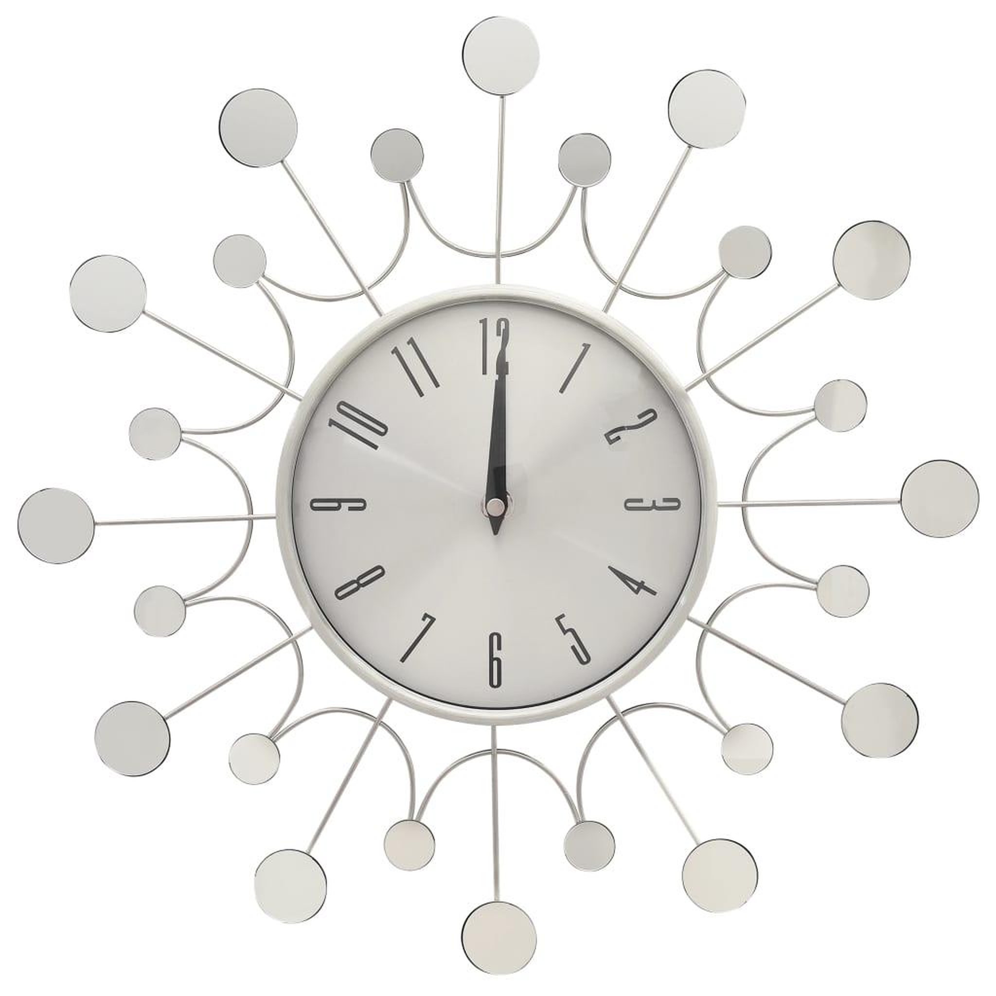 Voir la diapositive 2 : VIDAXL 325165 Wall Clock Silver 40 cm Metal