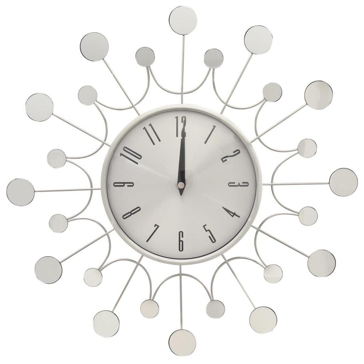 VIDAXL 325165 Wall Clock Silver 40 cm Metal
