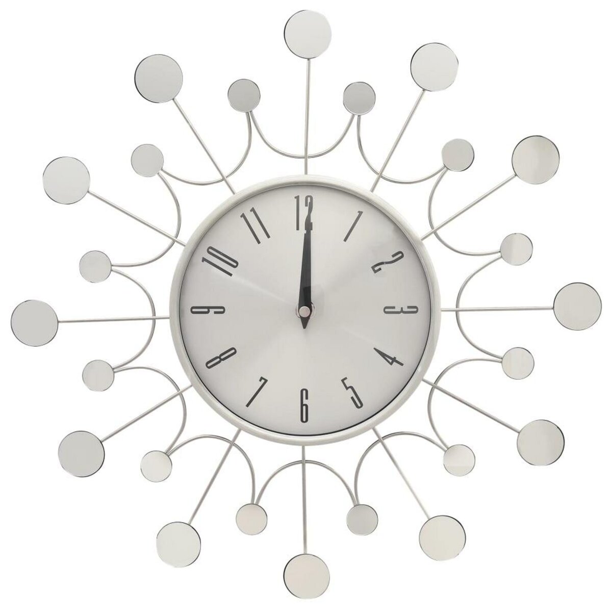 VIDAXL 325165 Wall Clock Silver 40 cm Metal