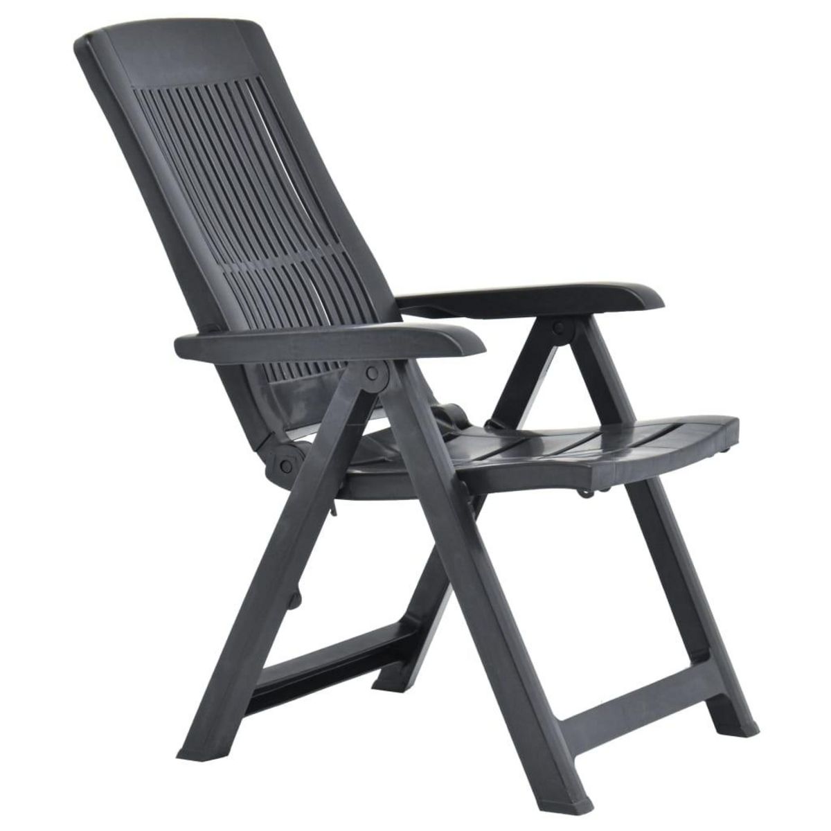 VIDAXL Chaises inclinables de jardin lot de 2 Plastique Anthracite