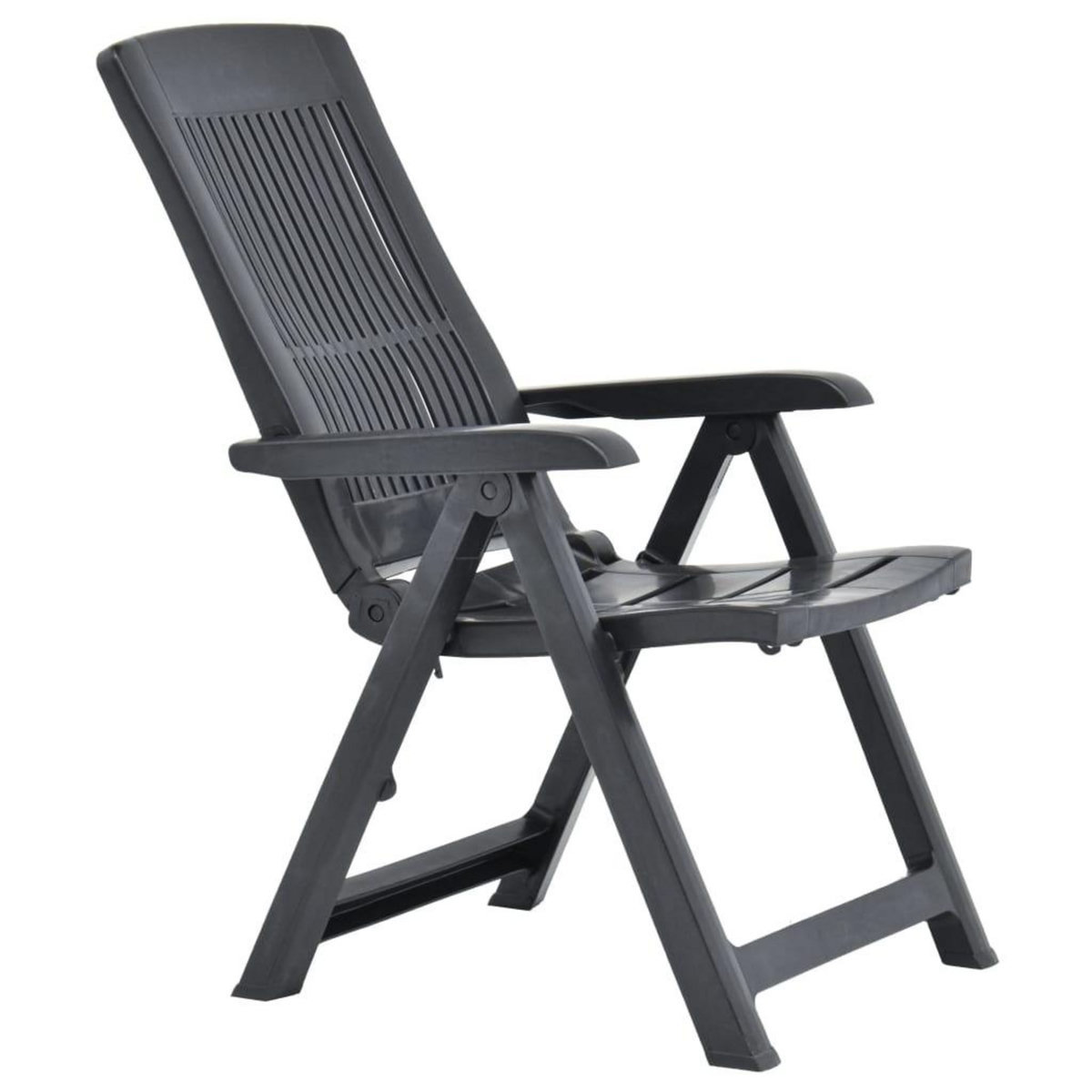 VIDAXL Chaises inclinables de jardin lot de 2 Plastique Anthracite