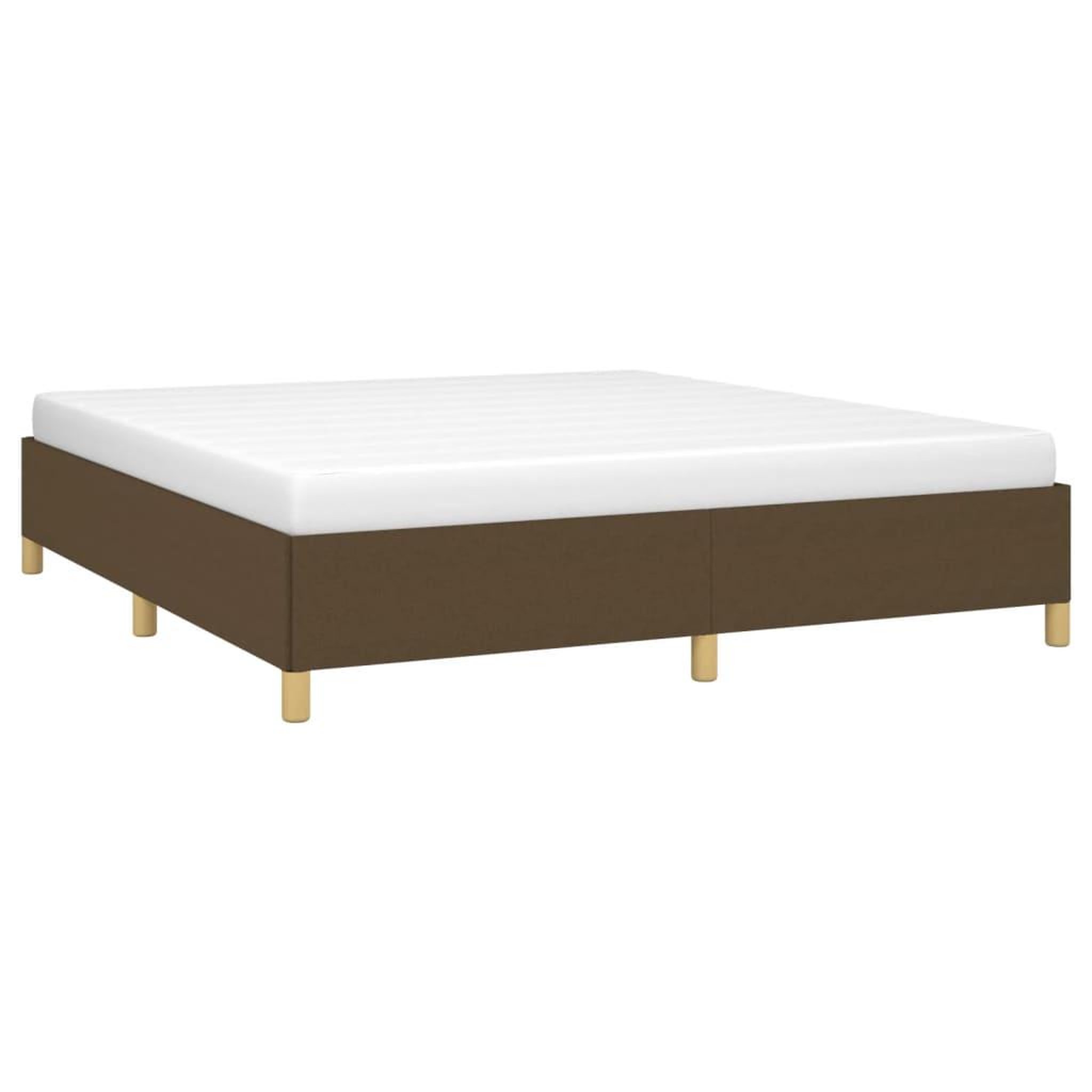 Voir la diapositive 3 : VIDAXL Cadre de lit sans matelas marron fonce 160x200 cm tissu