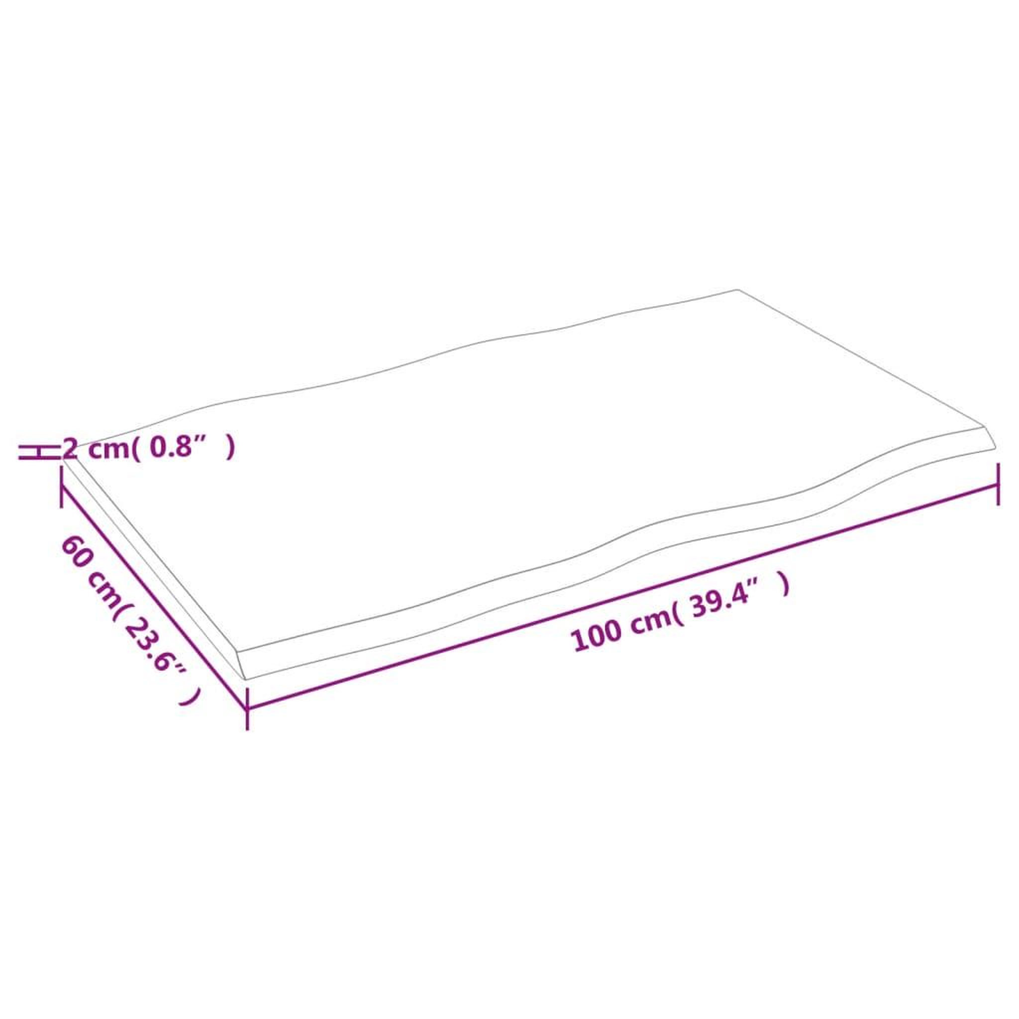 Voir la diapositive 6 : VIDAXL Dessus de table bois chene massif traite bordure assortie
