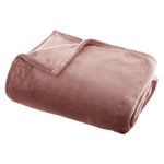ATMOSPHERA Plaid Doux Uni  Flanel  125x150cm Rose