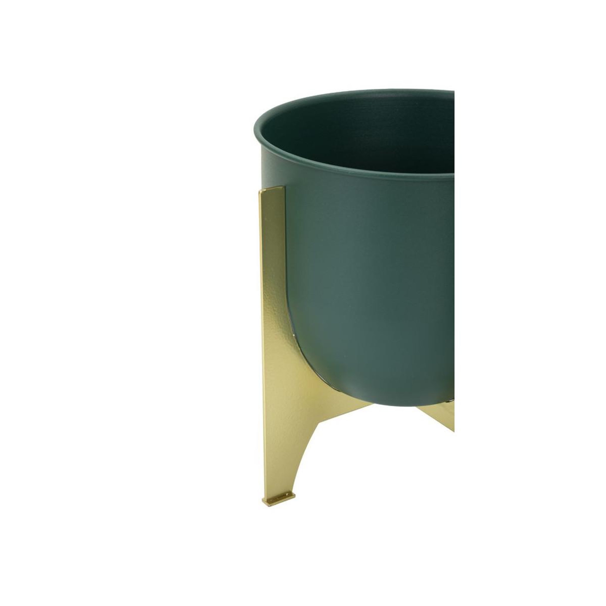 Voir la diapositive 4 : Paris Prix Lot de 2 cache-pots design  grent  26cm vert & or