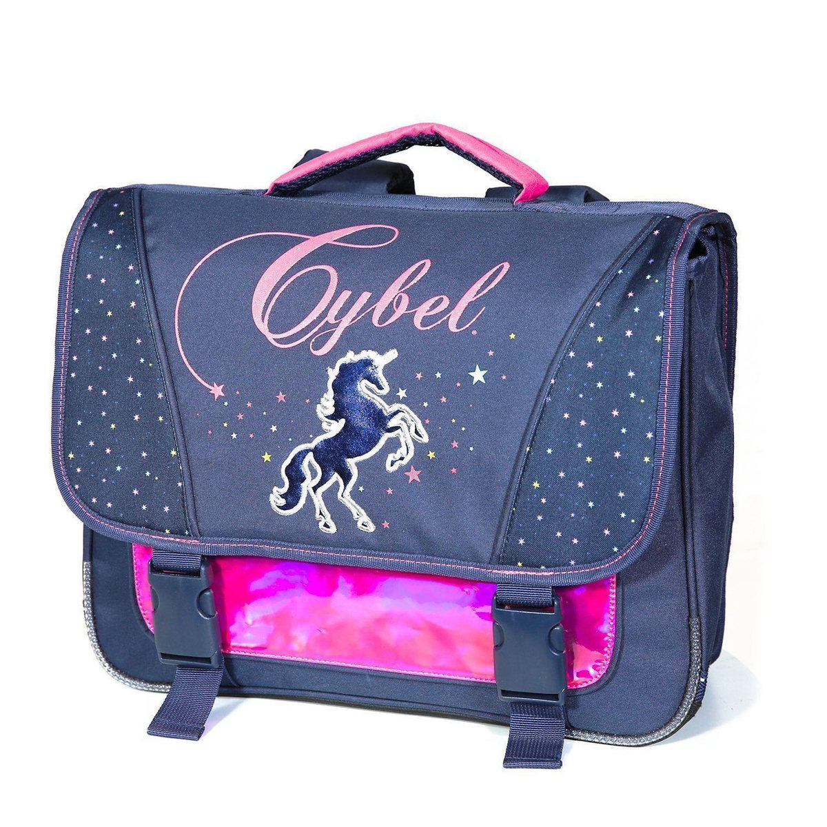 Bagtrotter Cartable 38 cm Cybel Cheval / Licorne Marine et Rose Bagtrotter